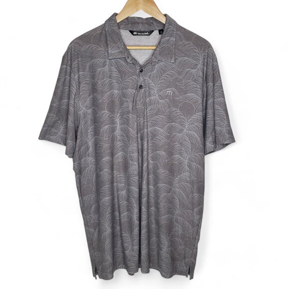 Travis Mathew Performance Polo Men's Palm Print Pima Cotton Blend Golf XXL - Picture 2 of 7